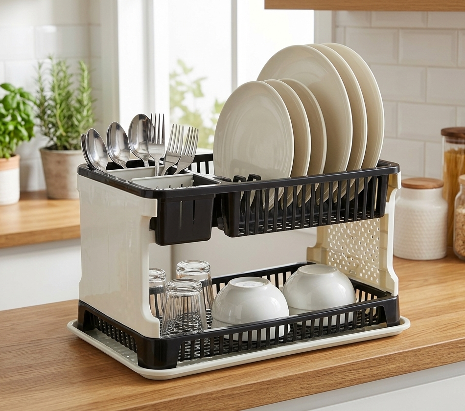 2-Tier Multipurpose Kitchen Organizer & Dish Drying Rack