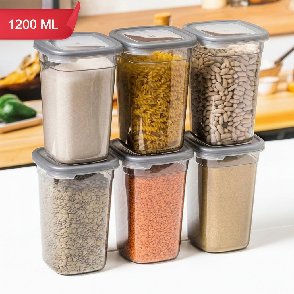Plastic Multipurpose Kitchen Storage  Fridge Container (1200 Ml 6 Pc)