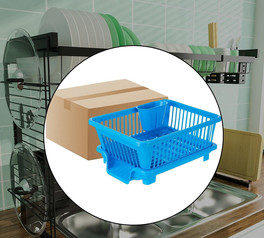 0658 Plastic Sink Dish Drainer Drying Rack (With Brown Box)